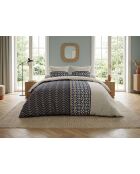 Set copripiumino Melvin in cotone blu/beige + 2 federe