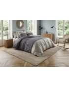 Set copripiumino Melvin in cotone blu/beige + 2 federe