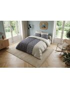 Set copripiumino Melvin in cotone blu/beige + 2 federe