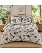 Parure de couette + 2 taies d’oreiller 100% percale de coton oizel multicolore