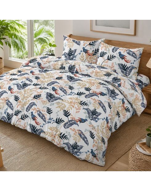 Parure de couette + 2 taies d’oreiller 100% percale de coton oizel multicolore