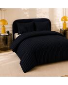 Parure housse de couette avec 2 taies d'orreiler en percale de coton loyd bleu profond