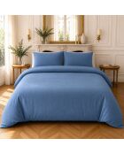 Set copripiumino matrimoniale in garza 100% cotone blu mare