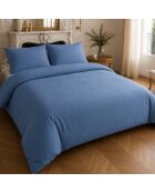 Set copripiumino matrimoniale in garza 100% cotone blu mare