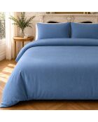 Set copripiumino matrimoniale in garza 100% cotone blu mare