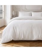Parure housse de couette 100% double gaze de coton