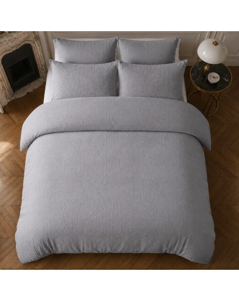 Parure housse de couette 100% double gaze de coton charbon