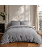 Parure housse de couette 100% double gaze de coton charbon