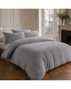 Parure housse de couette 100% double gaze de coton charbon