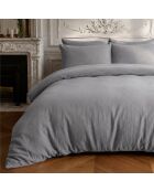 Parure housse de couette 100% double gaze de coton charbon