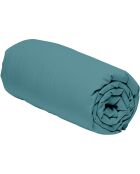 Drap housse en percale de coton unie avec bonnet 30 cm bleu adriatique
