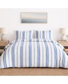 Parure housse de couette avec 2 taies d'oreiller en percale de coton mat blanche