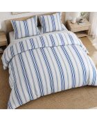 Parure housse de couette avec 2 taies d'oreiller en percale de coton mat blanche