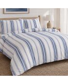 Parure housse de couette avec 2 taies d'oreiller en percale de coton mat blanche