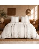 Set copripiumino + 2 federe 100% cotone percalle trandy beige/crema