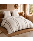 Set copripiumino + 2 federe 100% cotone percalle trandy beige/crema