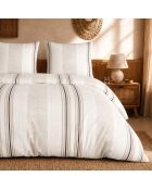 Set copripiumino + 2 federe 100% cotone percalle trandy beige/crema
