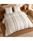 Set copripiumino + 2 federe 100% cotone percalle trandy beige/crema