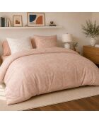 Parure housse de couette avec 2 taies d'oreiller en percale de coton ambre beige sable