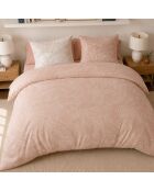 Parure housse de couette avec 2 taies d'oreiller en percale de coton ambre beige sable