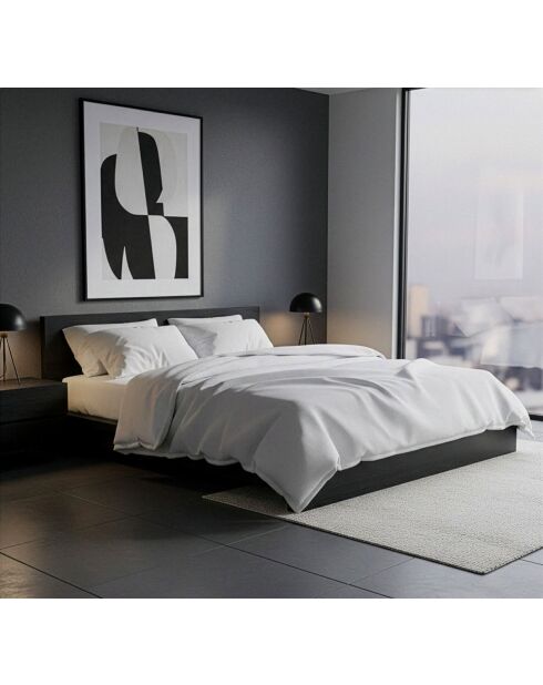 Parure housse de couette blanche - 240 x 220 cm