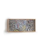 Tableau décoratif encadré en MDF multicolore - 33x70 cm