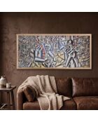 Tableau décoratif encadré en MDF multicolore - 33x70 cm