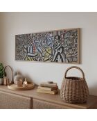 Tableau décoratif encadré en MDF multicolore - 33x70 cm