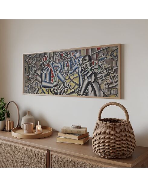 Tableau décoratif encadré en MDF multicolore - 33x70 cm