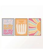Lot de 3 tableaux décoratifs multicolore - 50x70 cm