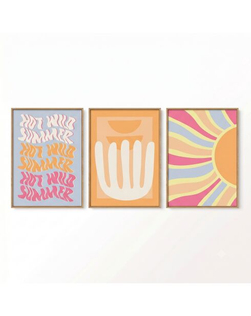 Lot de 3 tableaux décoratifs multicolore - 50x70 cm