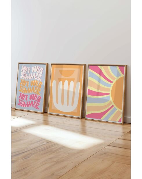 Lot de 3 tableaux décoratifs multicolore - 50x70 cm