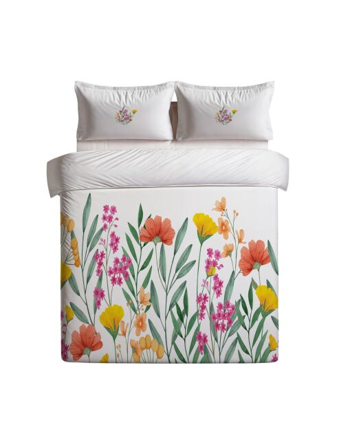 Parure housse de couette Clementine crème / orange / vert / jaune - 260 x 220 cm