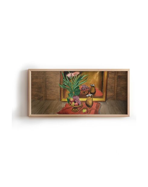 Tableau décoratif encadré en MDF multicolore - 50x120 cm