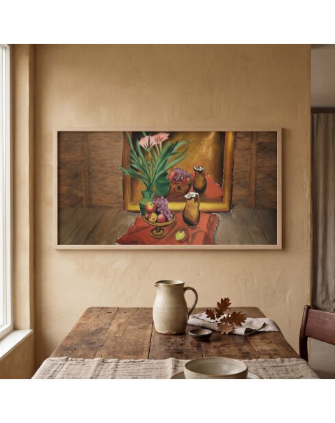 Tableau décoratif encadré en MDF multicolore - 50x120 cm