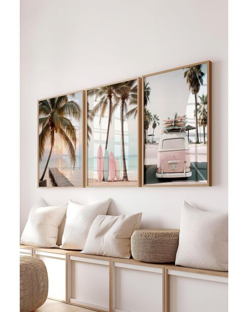 Lot de 3 tableaux décoratifs multicolore - 50x70 cm