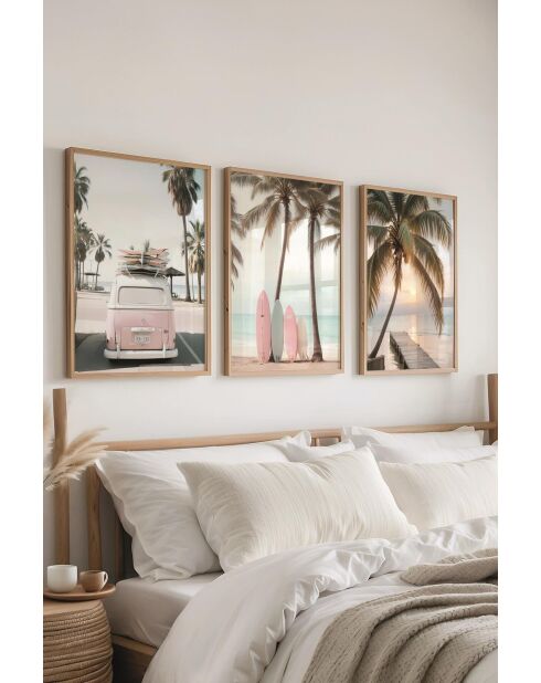 Lot de 3 tableaux décoratifs multicolore - 50x70 cm