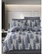 Parure housse de couette Forrest bleue - 240 x 220 cm