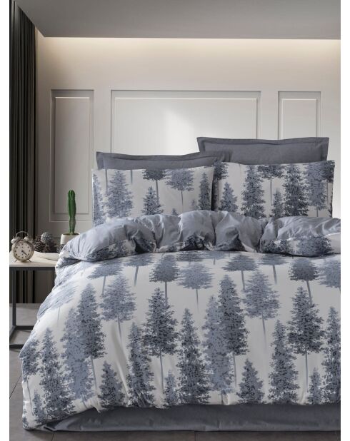 Parure housse de couette Forrest bleue - 240 x 220 cm