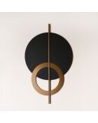 Wanddekoration aus Metall in Schwarz/Gold - 46x80 cm
