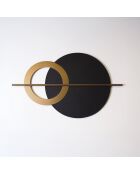 Wanddekoration aus Metall in Schwarz/Gold - 46x80 cm