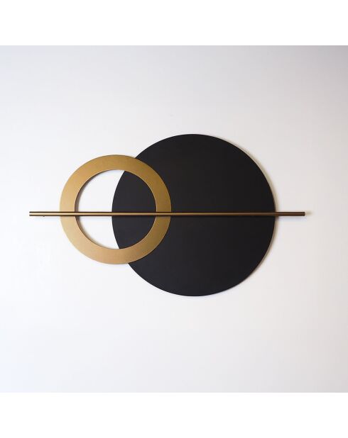 Décoration murale en métal noir/doré - 46x80 cm