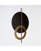 Wanddekoration aus Metall in Schwarz/Gold - 46x80 cm