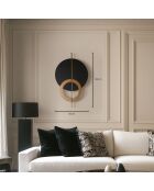 Wanddekoration aus Metall in Schwarz/Gold - 46x80 cm