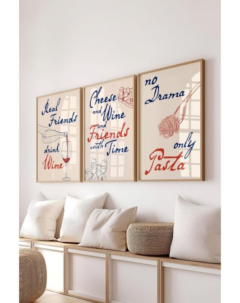 Lot de 3 tableaux décoratifs multicolore - 50x70 cm