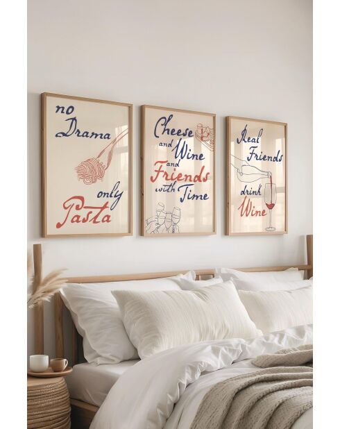 Set de 3 cuadros decorativos multicolores - 50x70 cm