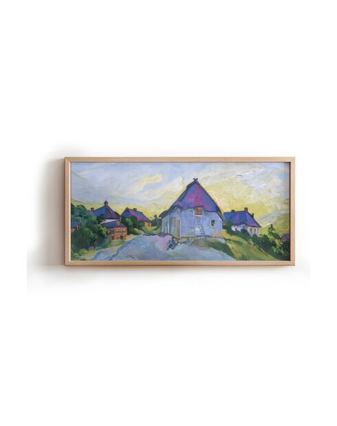 Tableau décoratif encadré en MDF multicolore - 33x70 cm