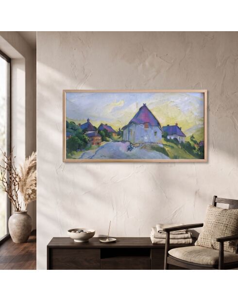 Tableau décoratif encadré en MDF multicolore - 33x70 cm
