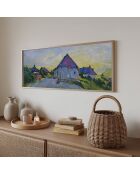 Tableau décoratif encadré en MDF multicolore - 33x70 cm