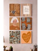 Lot de 6 tableaux décoratifs sur toile multicolore - 6x(20x30) cm